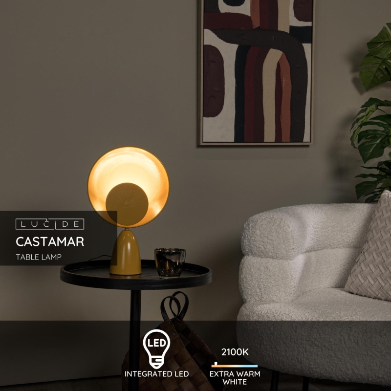 Lucide CASTAMAR - Stolná lampa - LED - 1x3W 3000K - Okrová žltá